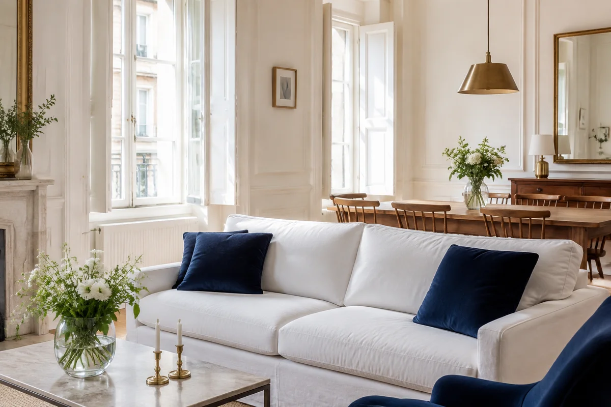 Salon lumineux et matières naturelles, inspiration Good Home